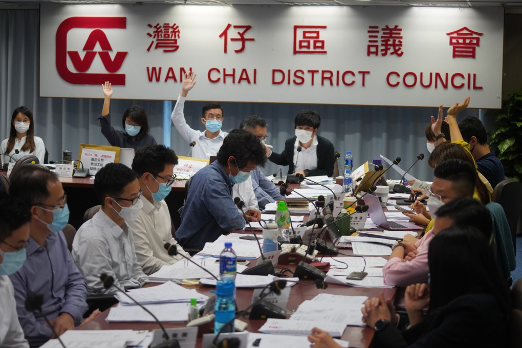 A Wan Chai District Council meeting in 2020. Some see a proposed shake-up of Hong Kong’s district councils as a retrograde step, resembling the British colonial system half a century ago. Photo: Winson Wong