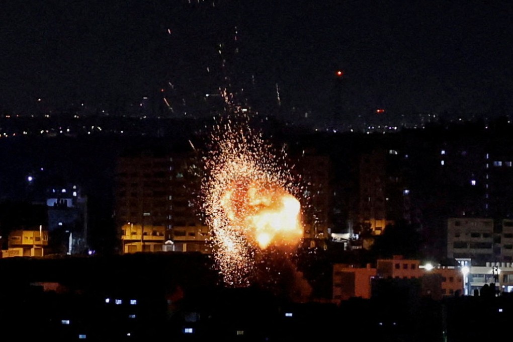 An explosion following an Israeli air strike in Gaza on Tuesday. Photo: Reuters