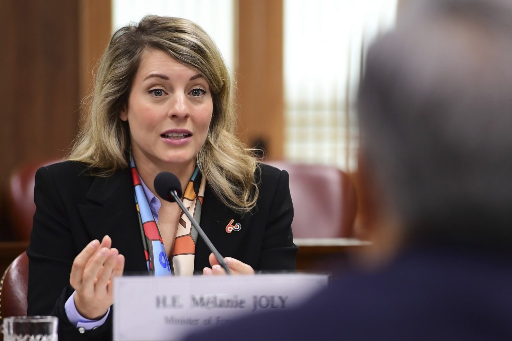 Canada’s Foreign Minister Melanie Joly speaks during a meeting in Seoul, South Korea in April. Photo: AP