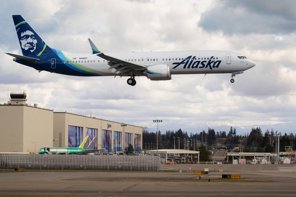 A Boeing 737 MAX-9 flies past the Boeing factory in the United States during testing. A shortage of planes, and the inability of plane makers to increase deliveries, are among the factors keeping fare prices higher than before the pandemic. Photo: TNS