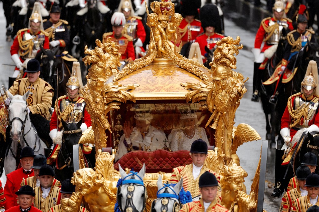 Britain’s King Charles and Queen Camilla travel in the Gold State Coach following their coronation ceremony. Photo: Reuters