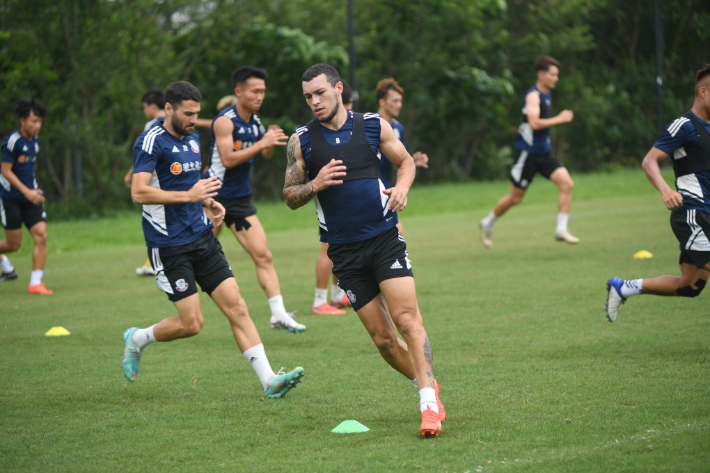 Everton Camargo (centre) is one of Lee Man’s main threats as they take on Kitchee. Photo: Handout
