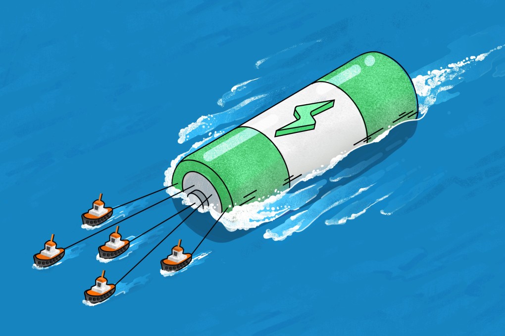 Authorities in China are increasingly pinning hopes on new-energy products – electric vehicles (EVs), lithium-ion batteries and solar batteries – becoming critical cogs in the engine of its export sector. Illustration: Yan Jing Tian