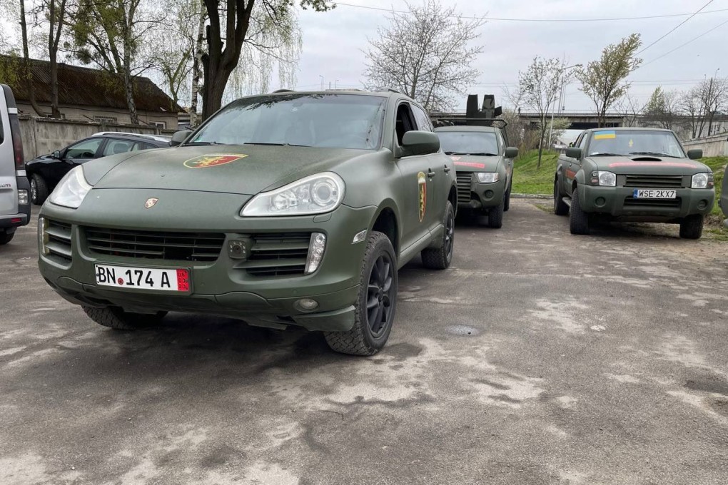 The Porsche is just one of the 244 vehicles Car4Ukraine has retrofitted and sent to serve the Ukrainian military. Photo: Car4Ukraine