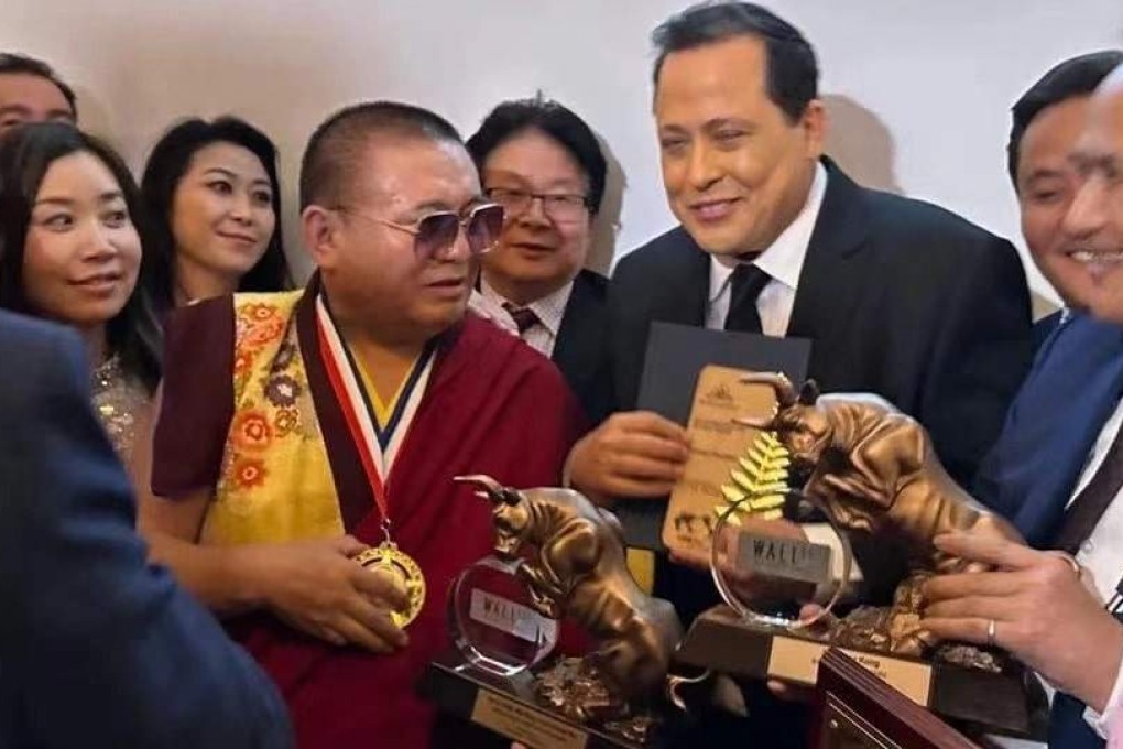 Actors impersonating the Dalai Lama and Elon Musk at the magazine launch party in Manhattan on April 27. Photo: AsiaFinance via Twitter