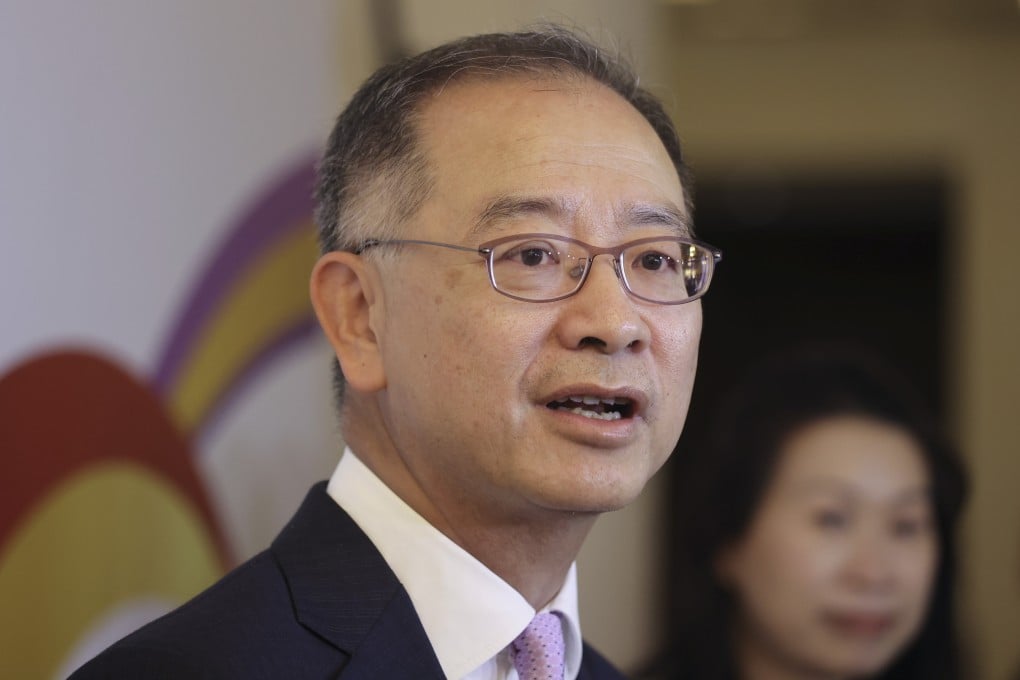 Hong Kong Monetary Authority (HKMA) Chief Executive Eddie Yue Wai-man speaks to the press at the HKMA-BIS Joint Conference at The Rosewood in Tsim Sha Tsui on March 24, 2023. Photo: SCMP / Jonathan Wong