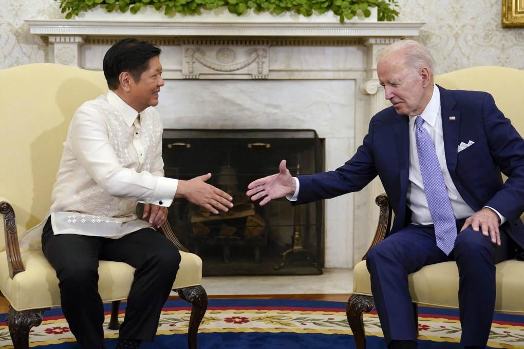 President Joe Biden shakes hands with Philippines President Ferdinand Marcos Jr as they meet in the Oval Office of the White House in Washington. Photo: AP