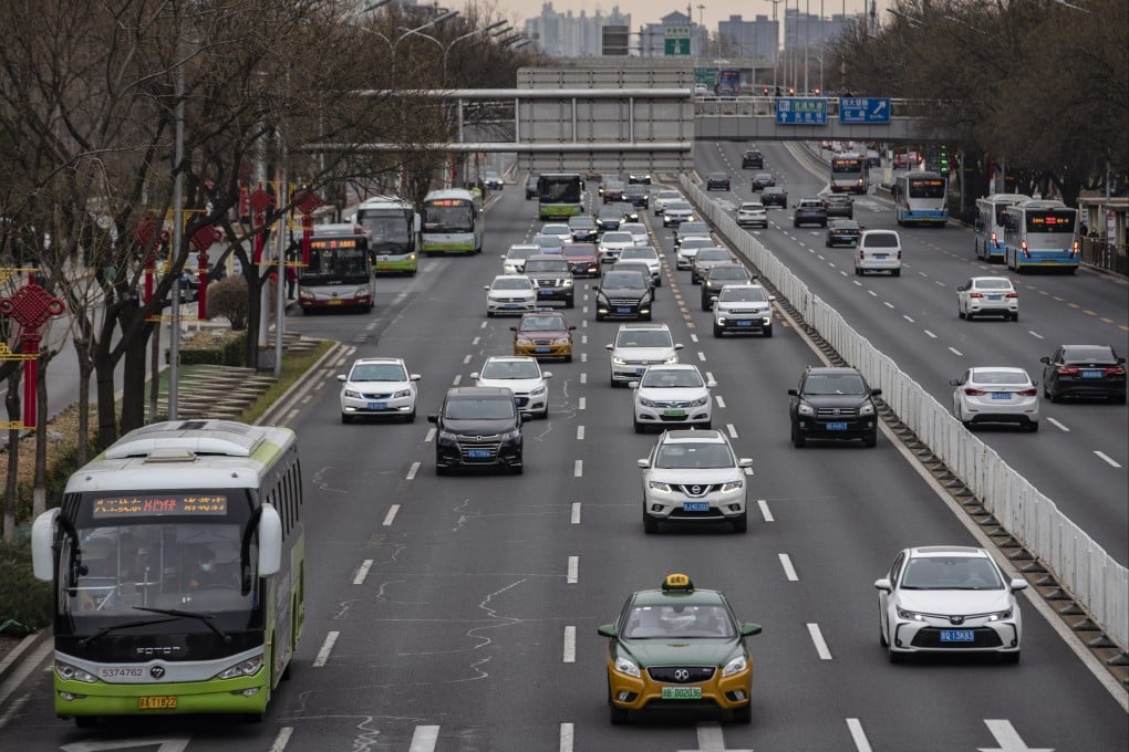 Traffic in Beijing. The market in China will eventually return to normal because the demand for battery-powered vehicles remains strong in the long term, according to an expert. Photo: Bloomberg
