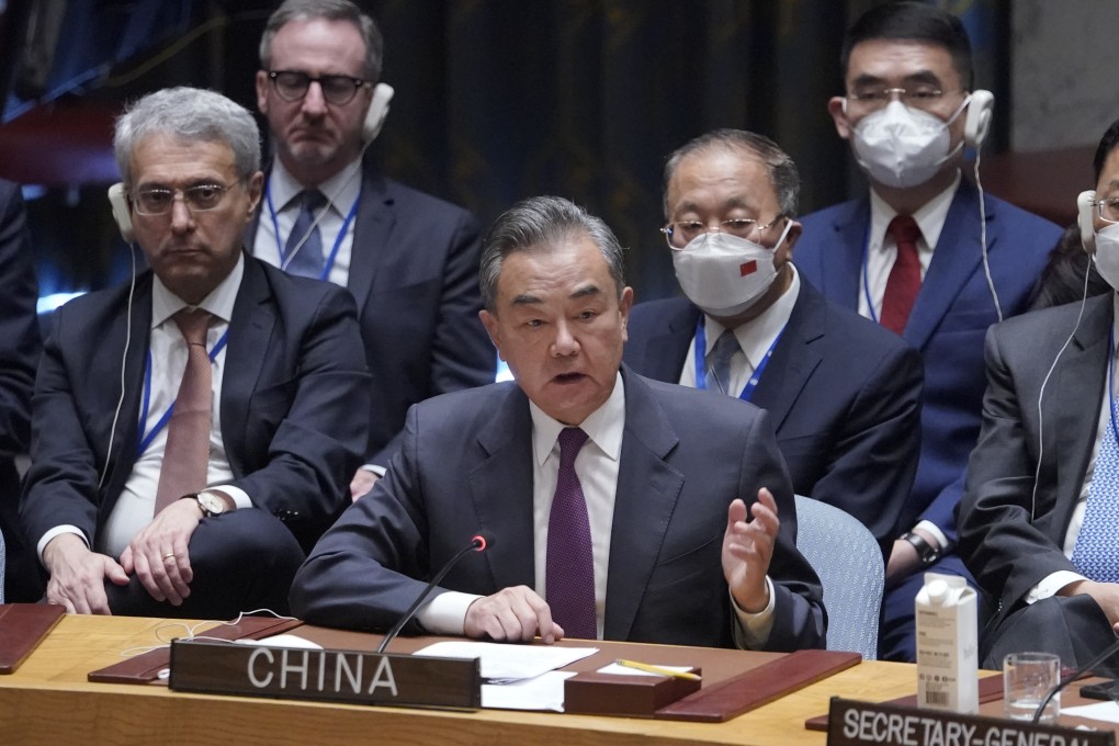 China’s top diplomat Wang Yi speaks during a Security Council meeting last September 22 at the UN headquarters. At the latest meeting earlier this month, Wang called for developing countries to be given a greater say in the council. Photo: AP