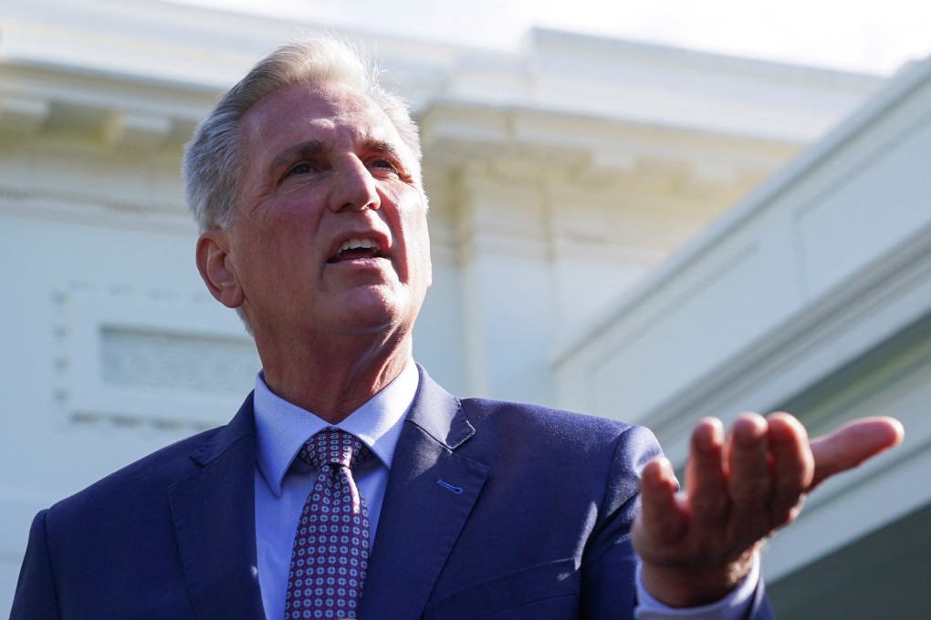 US House Speaker Kevin McCarthy speaks to reporters outside the West Wing following debt limit talks with President Joe Biden on Tuesday. Photo: Reuters