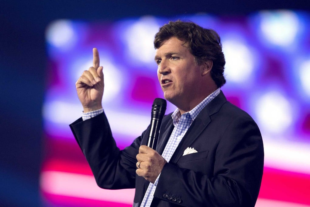 Fox News host Tucker Carlson speaks at Turning Point USA’s AmericaFest in Phoenix, Arizona, in December 2022. Photo: TNS
