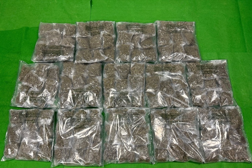 Some of the cannabis buds disguised as snacks and cereals detected by customs officers at the airport this week. Photo: Handout