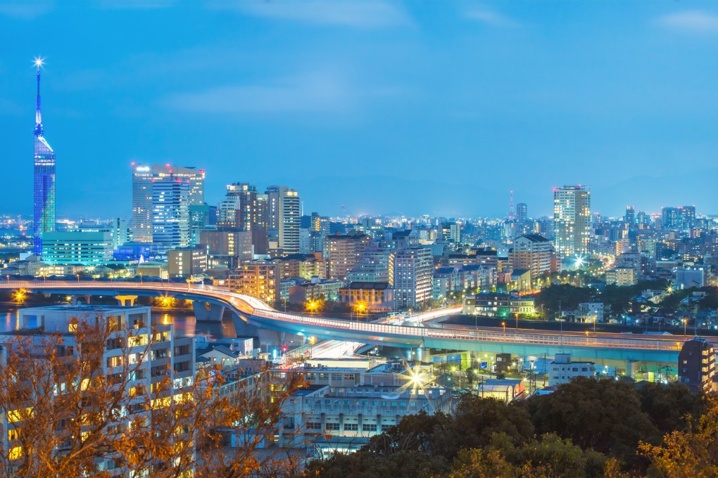 A panorama view of Fukuoka cityscape in Kyushu, Japan. Photo: Shutterstock