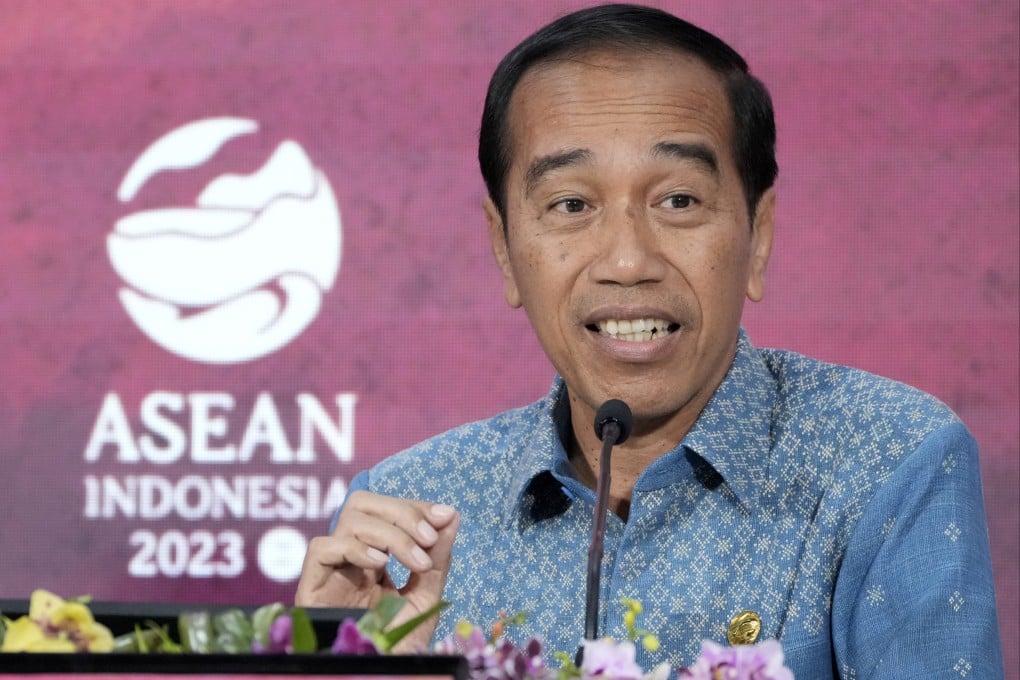 Indonesia’s President Joko Widodo speaks at a press conference at the 42nd Asean Summit in Labuan Bajo, East Nusa Tenggara, Indonesia, on May 11. Indonesia is the chair of Asean this year. Photo: EPA-EFE
