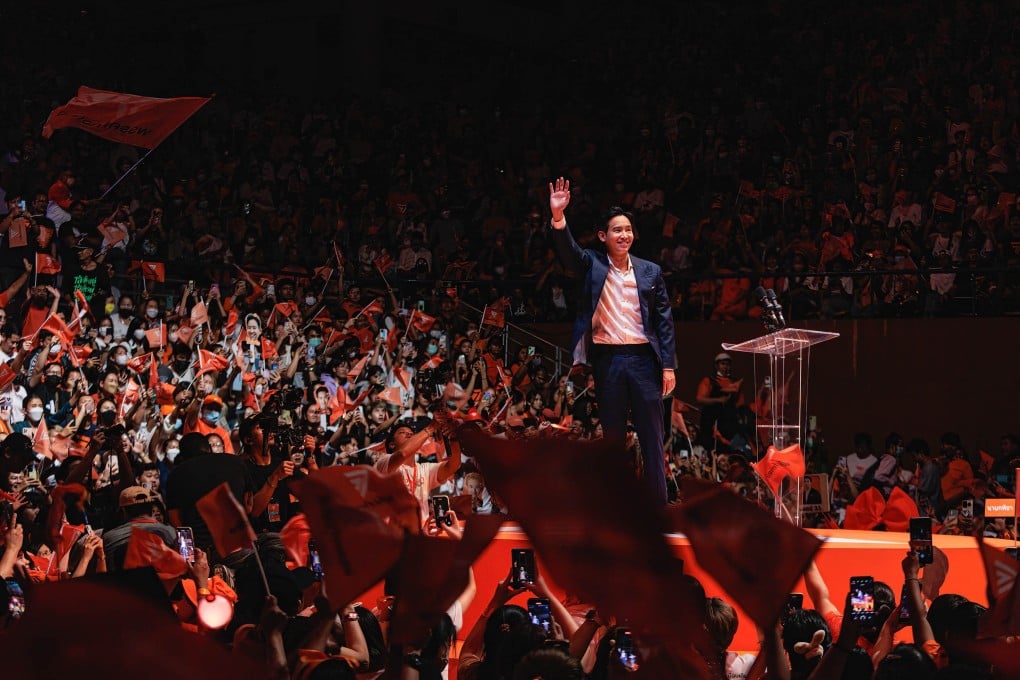 Move Forward leader Pita Limjaroenrat speaks during an election campaign event in Bangkok on May 12. Photo: SOPA Images via ZUMA Press Wire/dpa