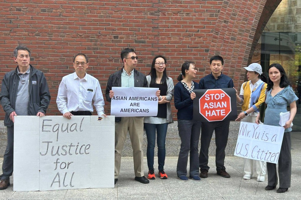 Supporters of Haoyang Yu at the federal district courthouse in Boston. Photo: Khushboo Razdan