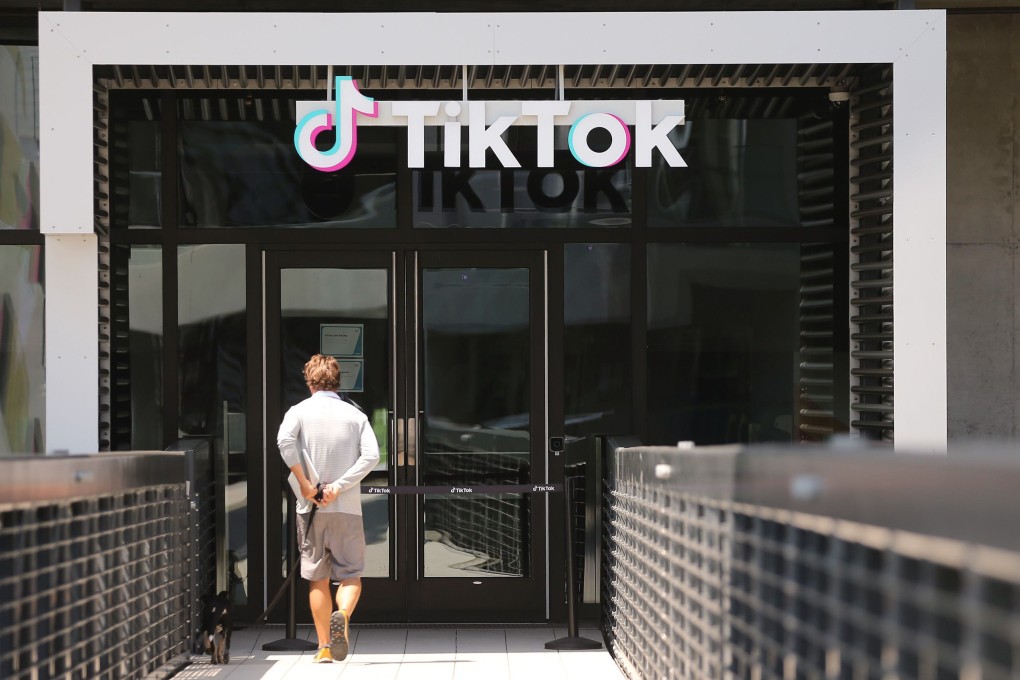 The TikTok logo displayed in front of the company’s office on August 27, 2020, in Culver City, California. Photo: AFP