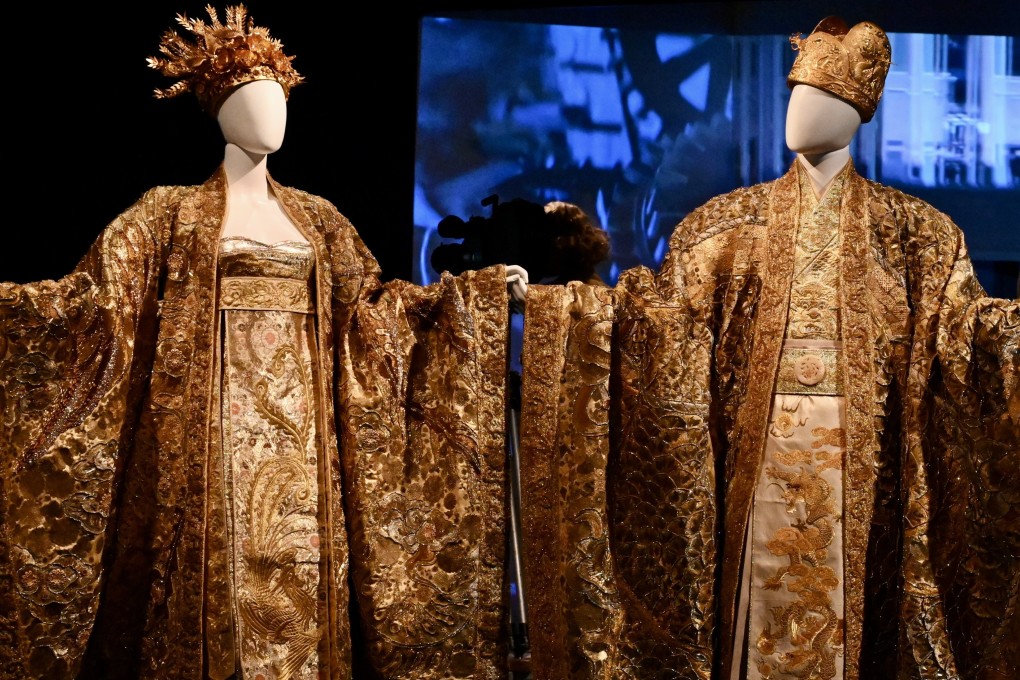 Gong Li and Chow Yun-fat’s court robes, by costume designer Yee Chung-man, from Curse of the Golden Flower (2006) at “Out of Thin Air: Hong Kong Film Arts & Costumes Exhibition”, a major exhibition at the Hong Kong Heritage Museum. Photo: Hong Kong Heritage Museum