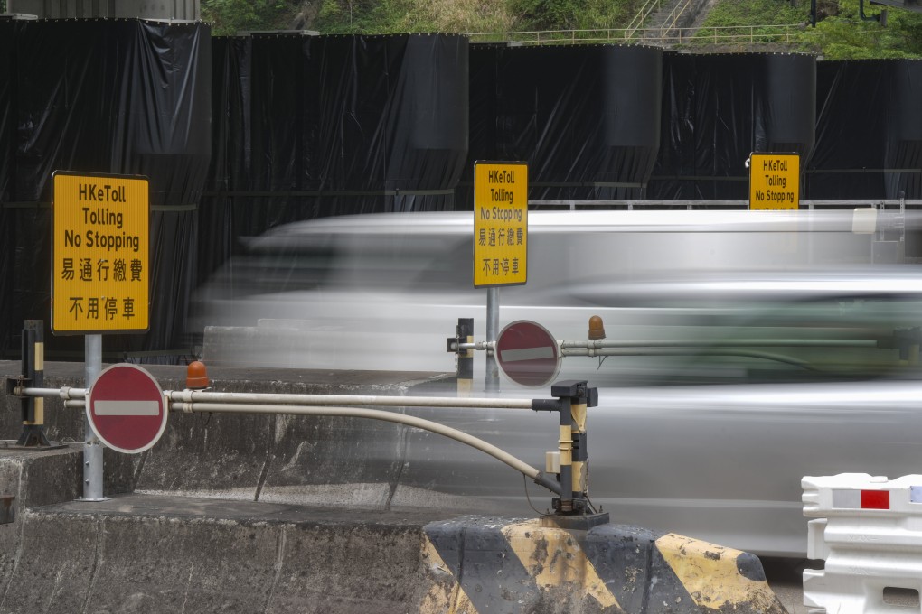 Hong Kong’s new automated toll system begins operation at the Tsing Sha Control Area on May 7. With the implementation of HKeToll, motorists can drive straight through the toll plaza without having to stop or queue at toll booths for payment. Photo: Elson Li