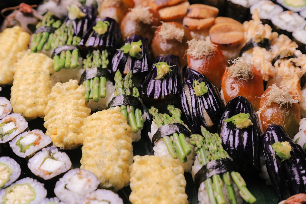 A vegan sushi platter made by Yoko Hasebe. The Los Angeles-based Japanese chef, who opened a takeaway service during the pandemic, is on a mission to ‘evolve sushi’ using locally grown produce. Photo: TNS