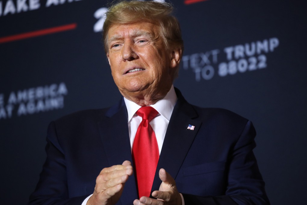 Former US president Donald Trump speaks at a campaign rally in Manchester, New Hampshire, in April. Photo: TNS