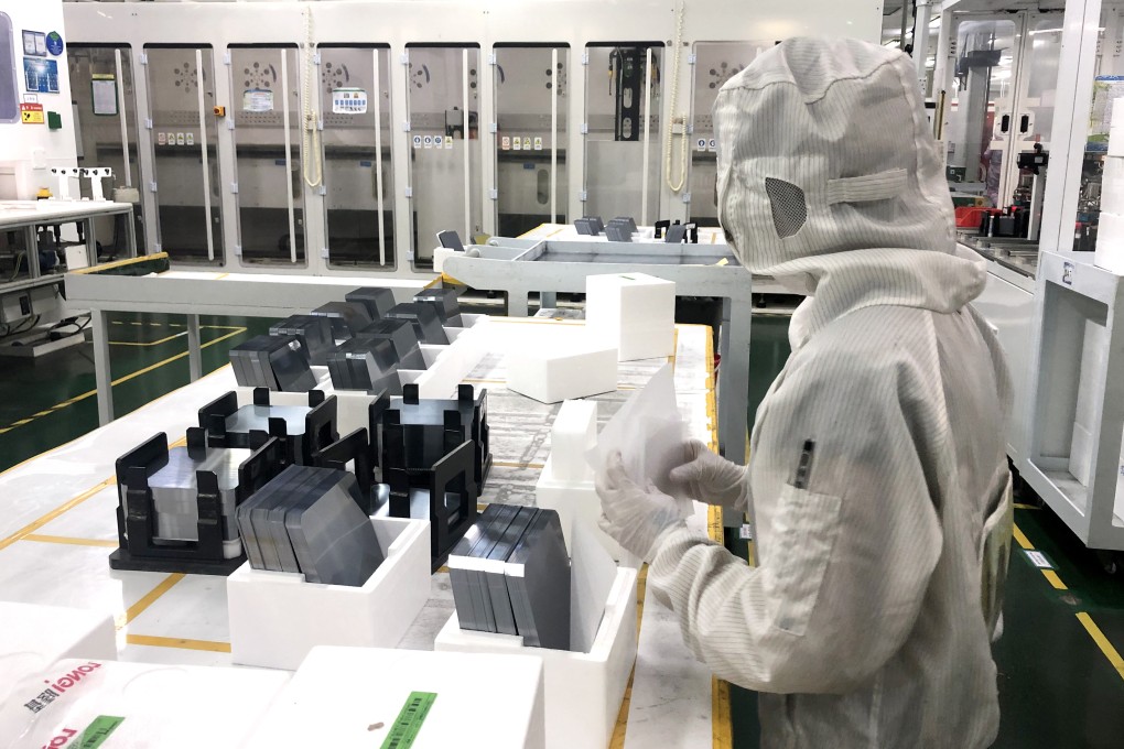 A worker is seen at the Vinasolar plant in Ho Chi Minh City, Vietnam in May 2019. Photo: Cissy Zhou