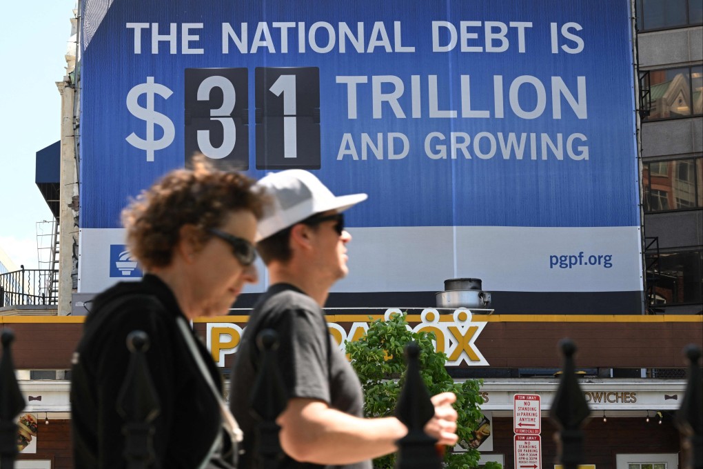 A billboard in Washington DC showing the debt limit. Photo: AFP