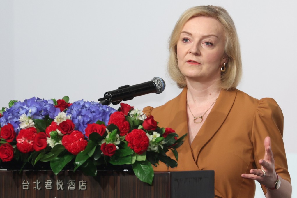 Former British prime minister Liz Truss, known for her hawkish stance on Beijing, has urged the West to collectively support Taiwan. Photo: CNA