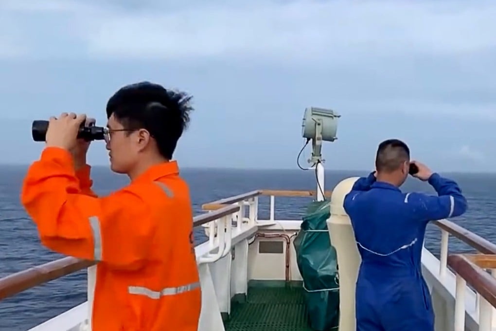 The Lupeng Yuanyu 028, a distant-water fishing vessel, capsized on Tuesday morning with 17 Chinese sailors, 17 Indonesians and five Filipinos on board. The exact location and the cause of the incident remains unclear. Photo: CCTV