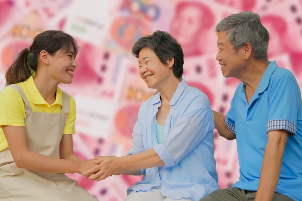 The story of a 40-year-old Chinese woman who quit her “normal” job to “work” as her parents’ carer for US$570 a month has sparked a heated debate on mainland social media. Photo: SCMP composite