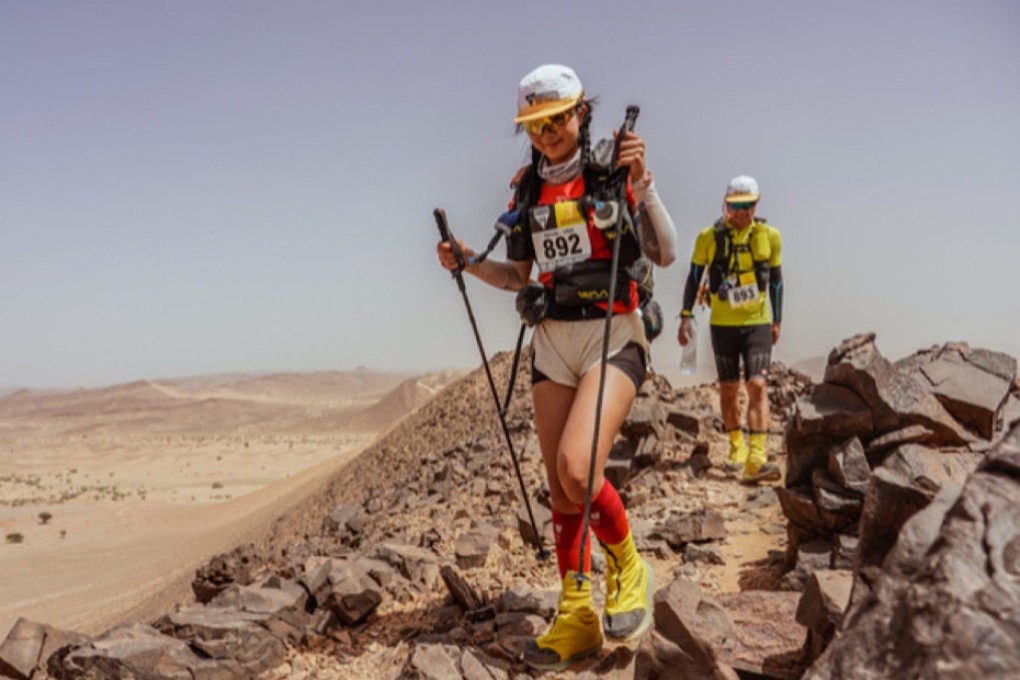 Nicole Chik, 16, and her father Andy run the Marathon des Sables 2023. Photo: Handout