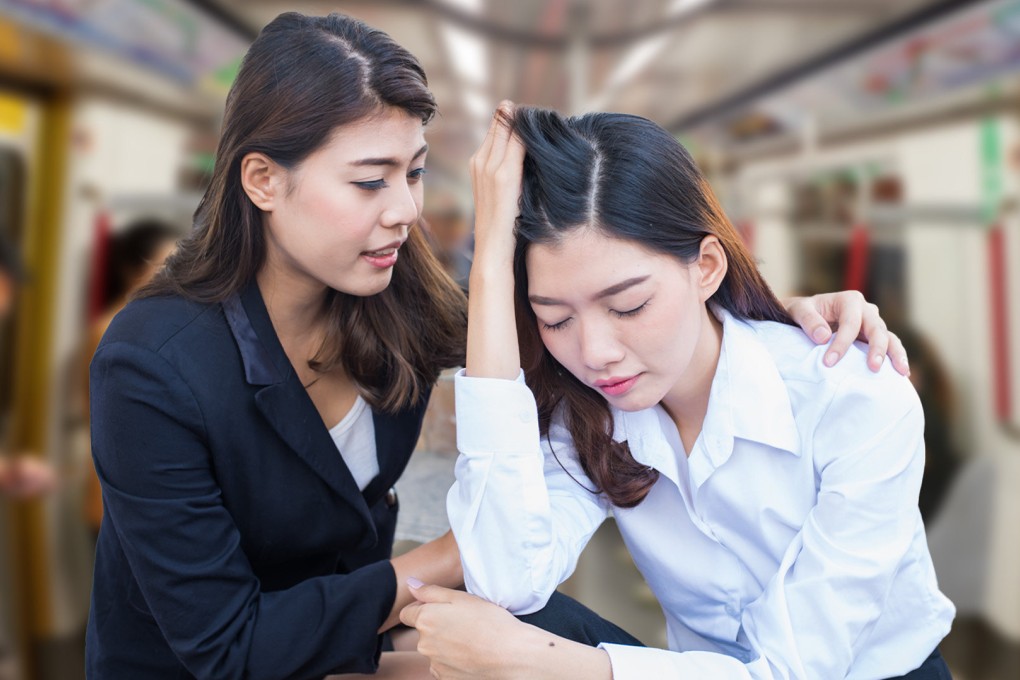 Hong Kong people have been widely praised online after a mainland Chinese student studying in the city shared her experience of witnessing passengers rushing to help a student who began to vomit onboard a subway train. Photo: SCMP composite