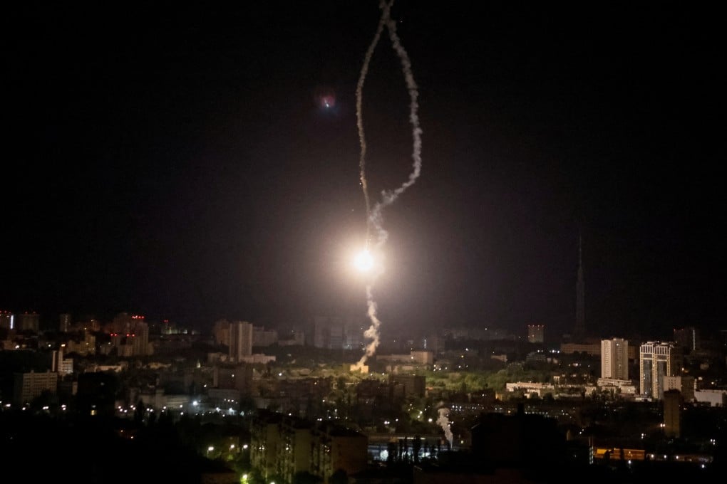 Explosion of a missile over Kyiv during a Russian missile strike on Tuesday. Photo: Reuters