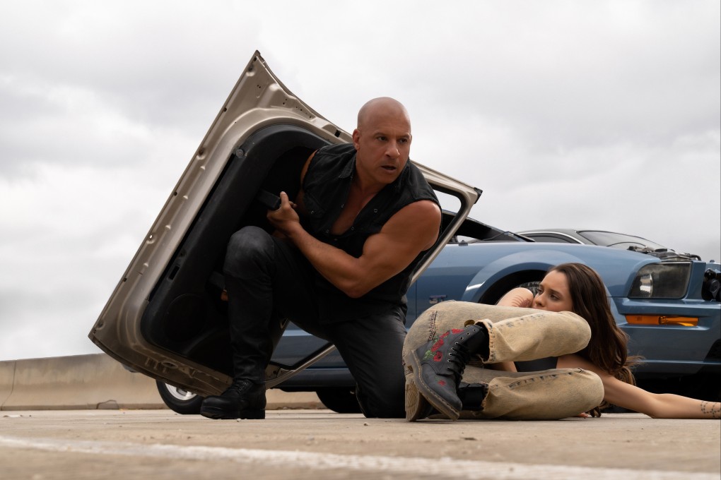 Vin Diesel (left) and Daniela Melchior in a still from “Fast X” (category IIB), directed by Louis Leterrie.