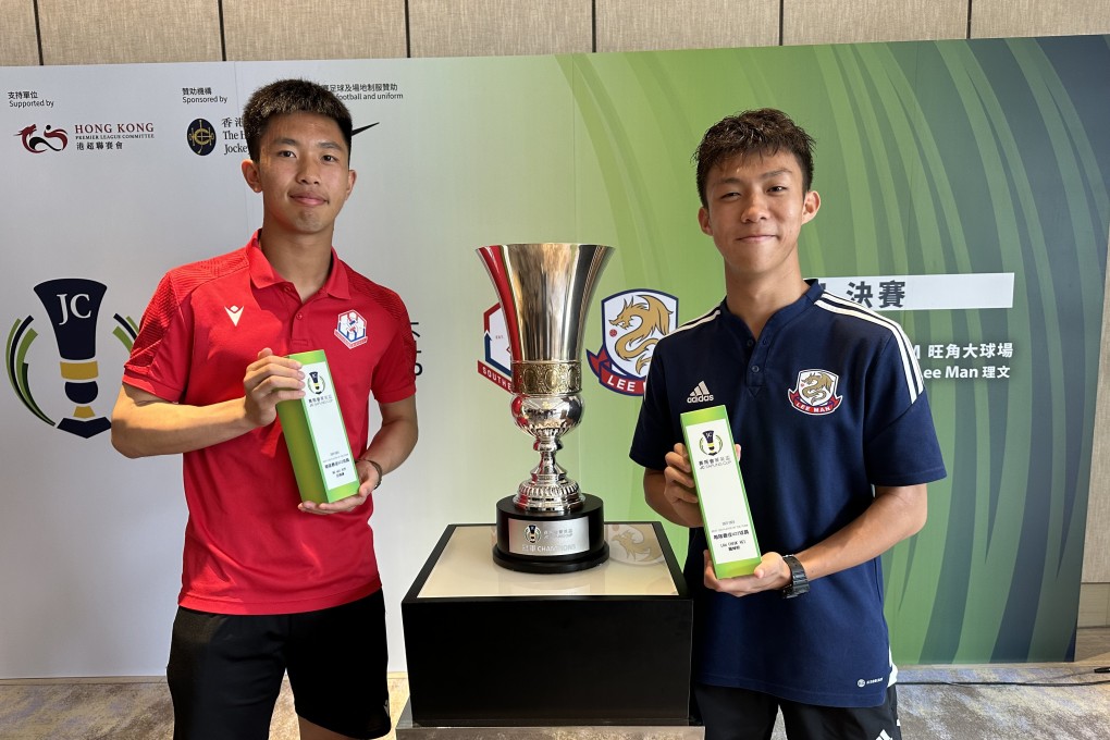 Southern goalkeeper Ng Wai-him (left) and Lee Man defender Law Cheuk-hei will feature as under-22 players in the Sapling Cup final on Saturday. Photo: Chan Kin-wa