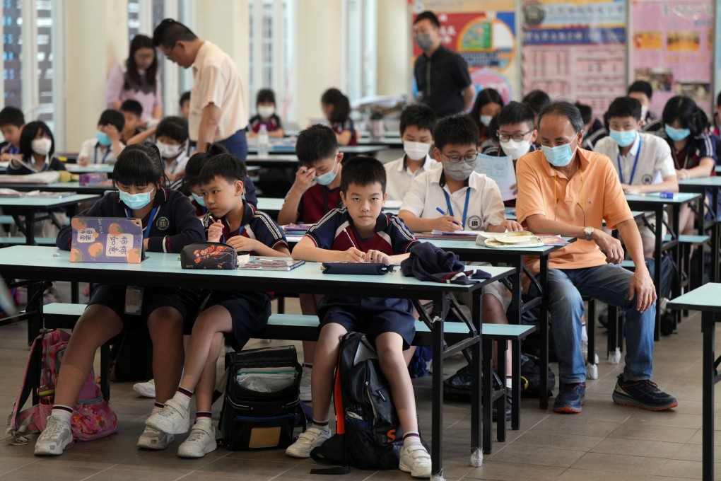 Students at Confucian Tai Shing Primary School in Wong Tai Sin on May 8. The school faced closure after failing to recruit enough new pupils, but has received permission to run a private Primary One class. Photo: Sam Tsang