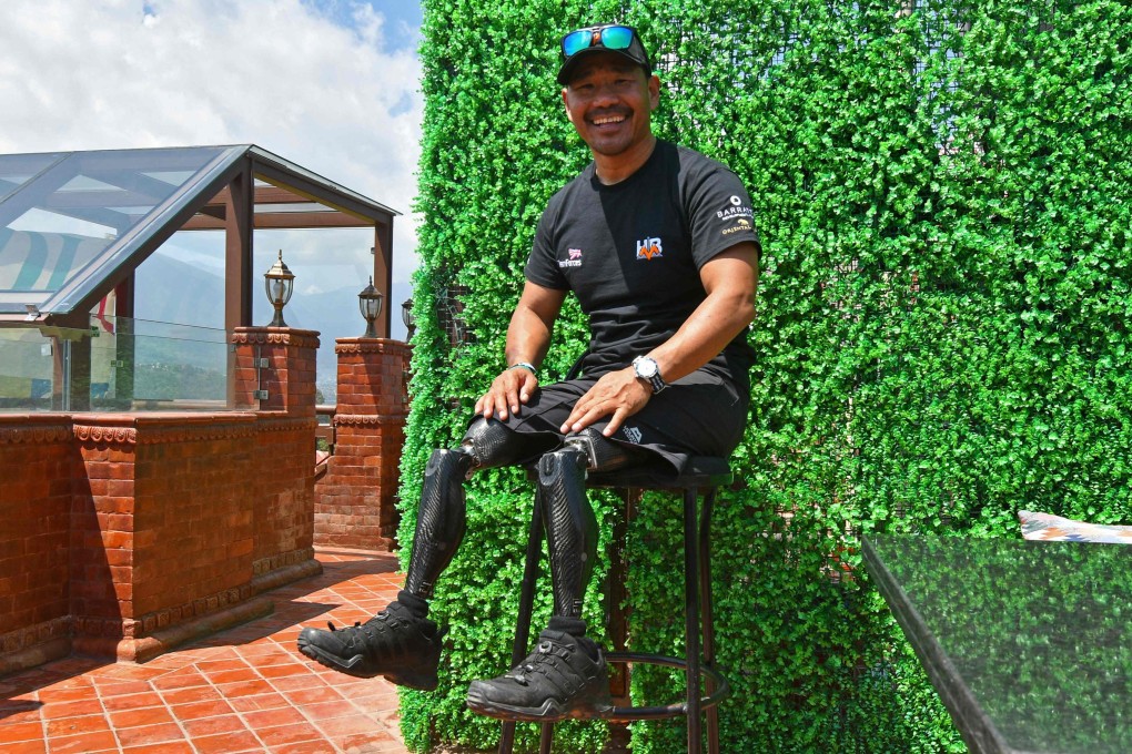 Hari Budha Magar in Kathmandu. The Gurkha veteran scaled Mount Everest on Friday, becoming the first double above-the-knee amputee to do so. Photo: AFP