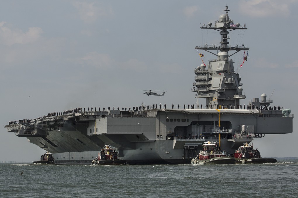 A simulated war-game has pitted Chinese hypersonic weapons against the US Navy’s newest aircraft carrier, the USS Gerald R. Ford. Photo: AP
