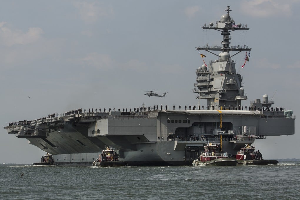 A simulated war-game has pitted Chinese hypersonic weapons against the US Navy’s newest aircraft carrier, the USS Gerald R. Ford. Photo: AP