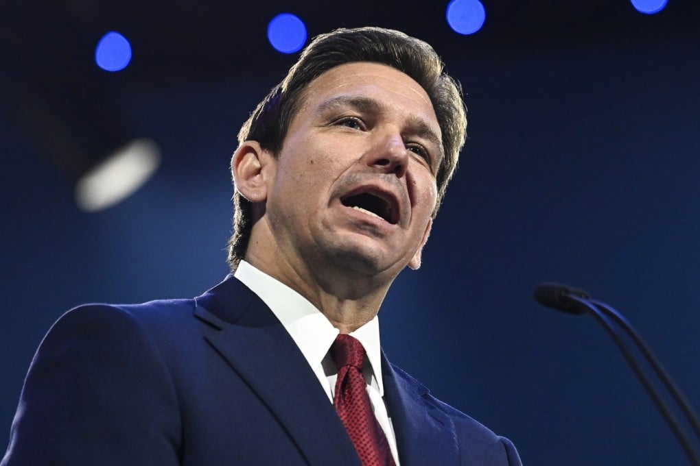 Florida Governor Ron DeSantis, a former US congressman, has trailed only Donald Trump in recent polling of likely Republican voters. Photo: AP