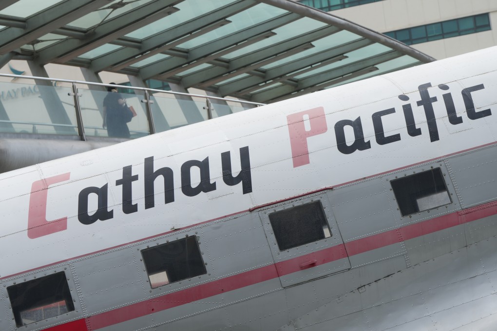 A vintage Cathay Pacific Airways Ltd. Douglas DC-3 aircraft stands on display at Cathay Pacific City, the company’s headquarters, in Chek Lap Kok. Photo: Sam Tsang
