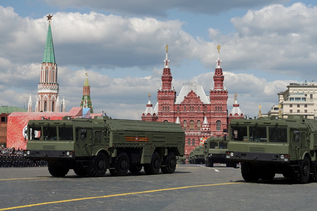Russian Iskander-M missile launchers take part in the Victory Day military parade in Moscow’s Red Square on May 9. Photo: Moscow News Agency via Reuters
