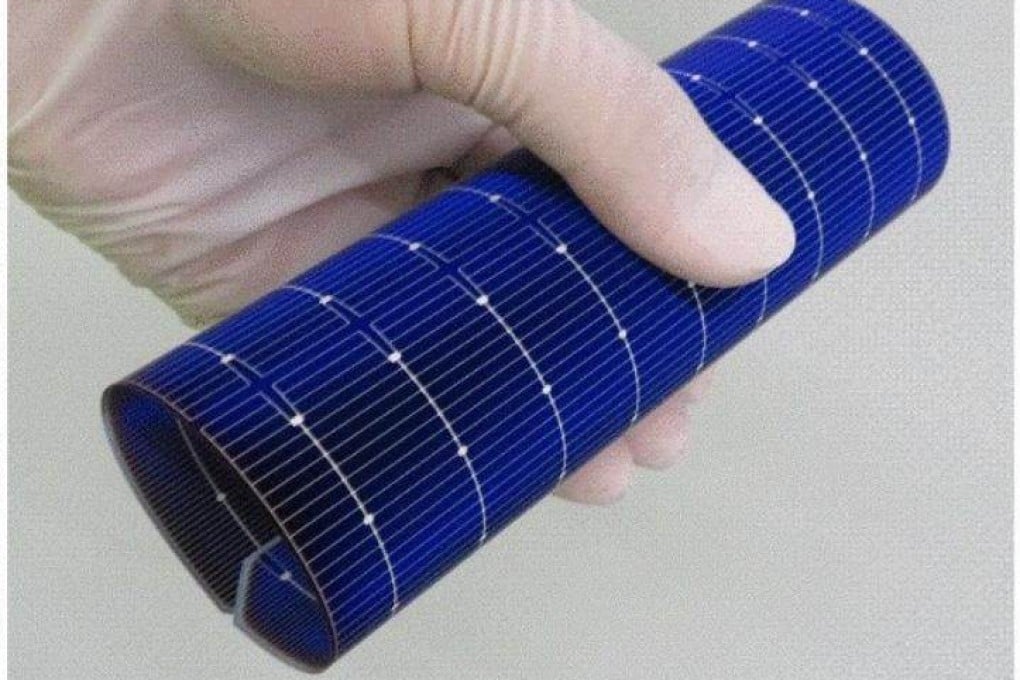 The silicon solar cell can be folded like a sheet of paper and can withstand repeated bending, according to the scientists. Photo: Liu Wenzhu