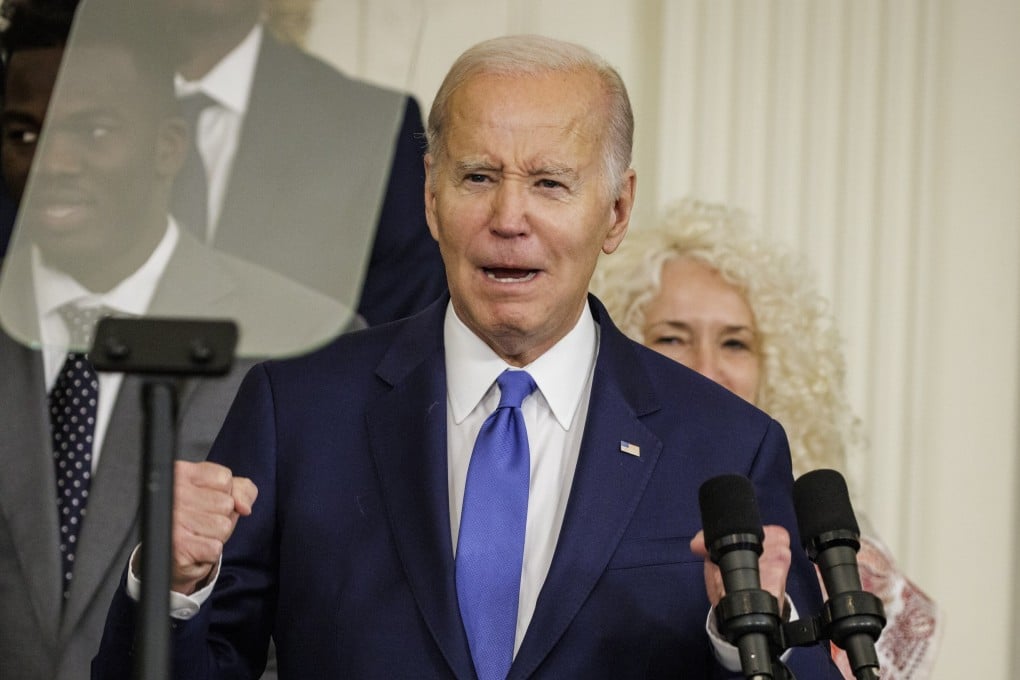 US President Joe Biden speaks during an event in the East Room of the White House on Friday. Photo: EPA-EFE
