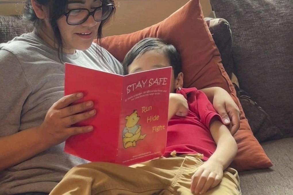 Cindy Campos reads the book “Stay Safe” to her son in Dallas, Texas. Photo: Cindy Campos via AP