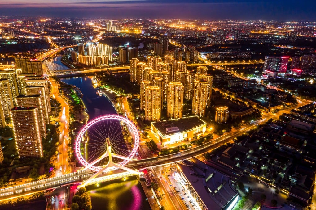 A bird’s-eye view of the central business district of Tianjin in northern China. Photo: Shutterstock