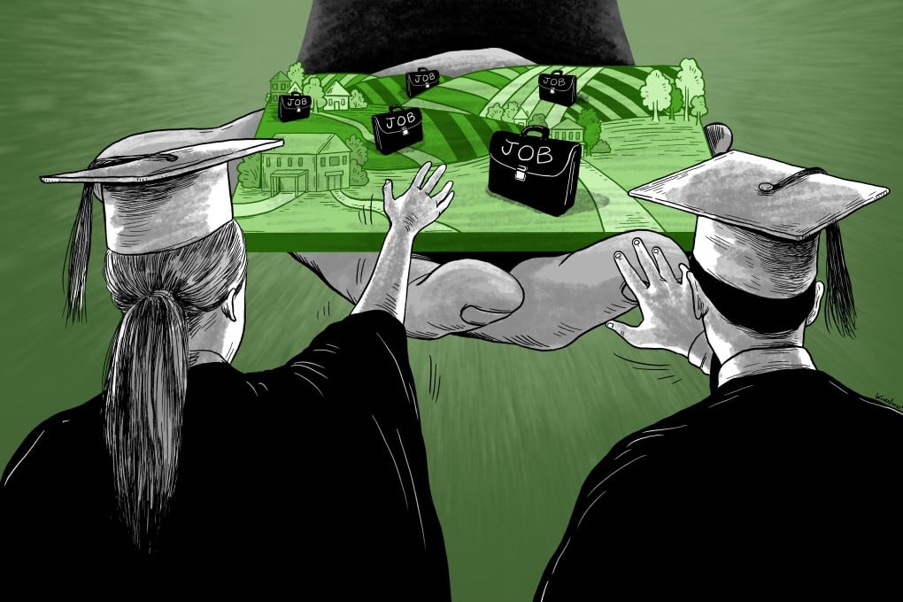 As youth unemployment hits fresh high, a record number of graduates are set to enter the job market this year. Illustration: Lau Ka-kuen