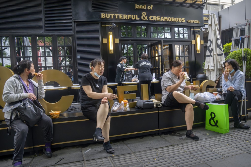 A bakery at a shopping mall in Beijing. Key to Morgan Stanley’s call are the about 20 million jobs that will be added to the contact-based services industry in the following four to five quarters. Photo: AP