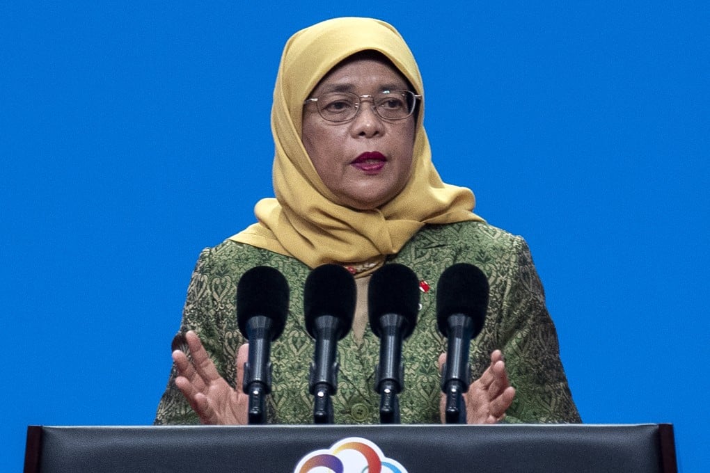 Singapore’s President Halimah Yacob has decided against seeking re-election. Photo: AFP
