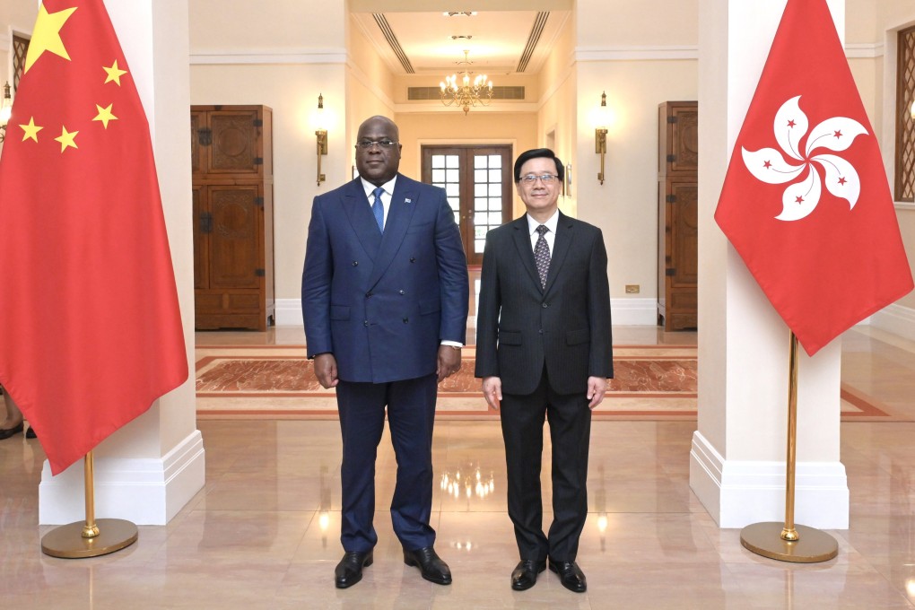 Congolese President Félix Tshisekedi (left) with Chief Executive John Lee. Photo: Handout